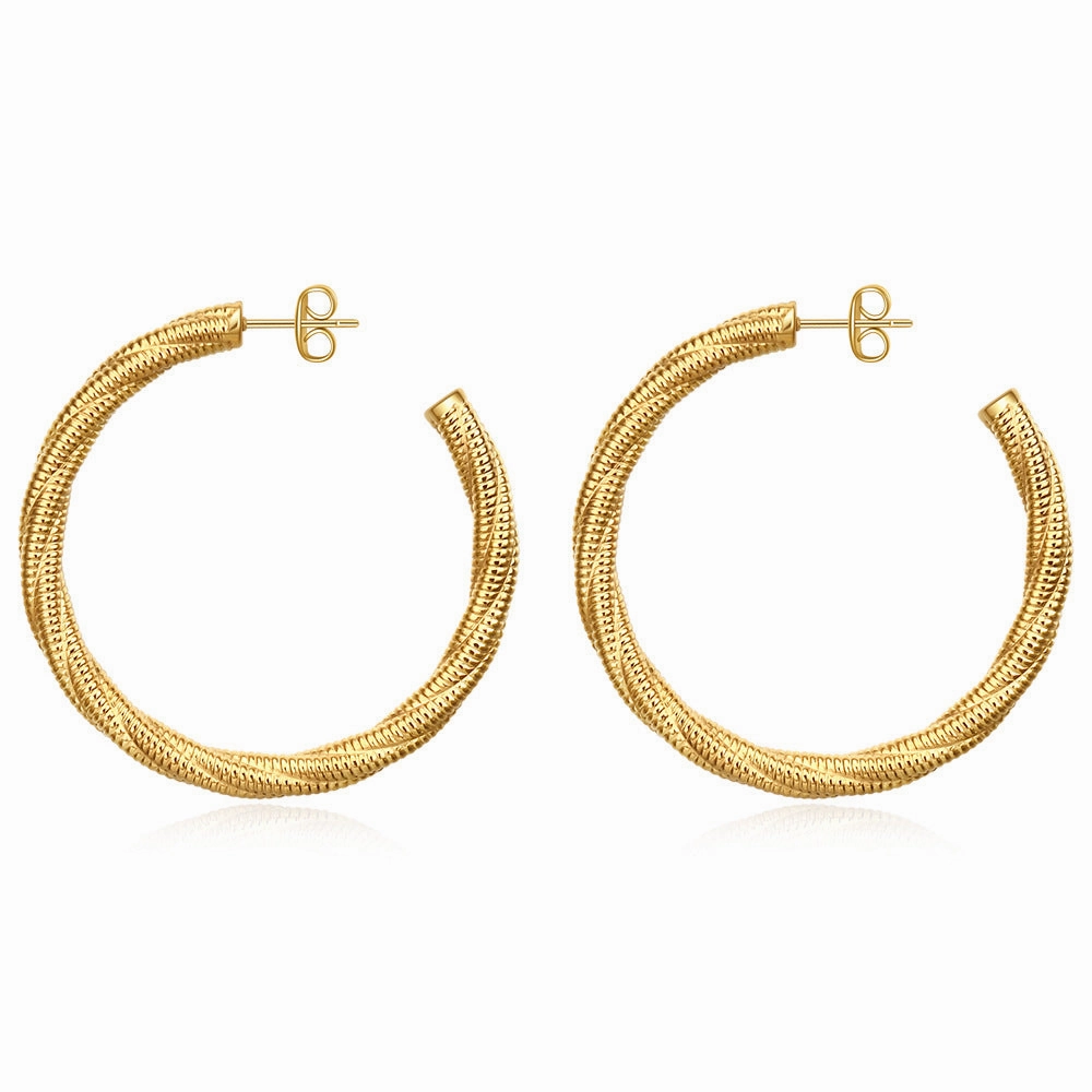 Wholesale Titanium Steel Circular Mesh 5mm Open Stainless Steel Earrings