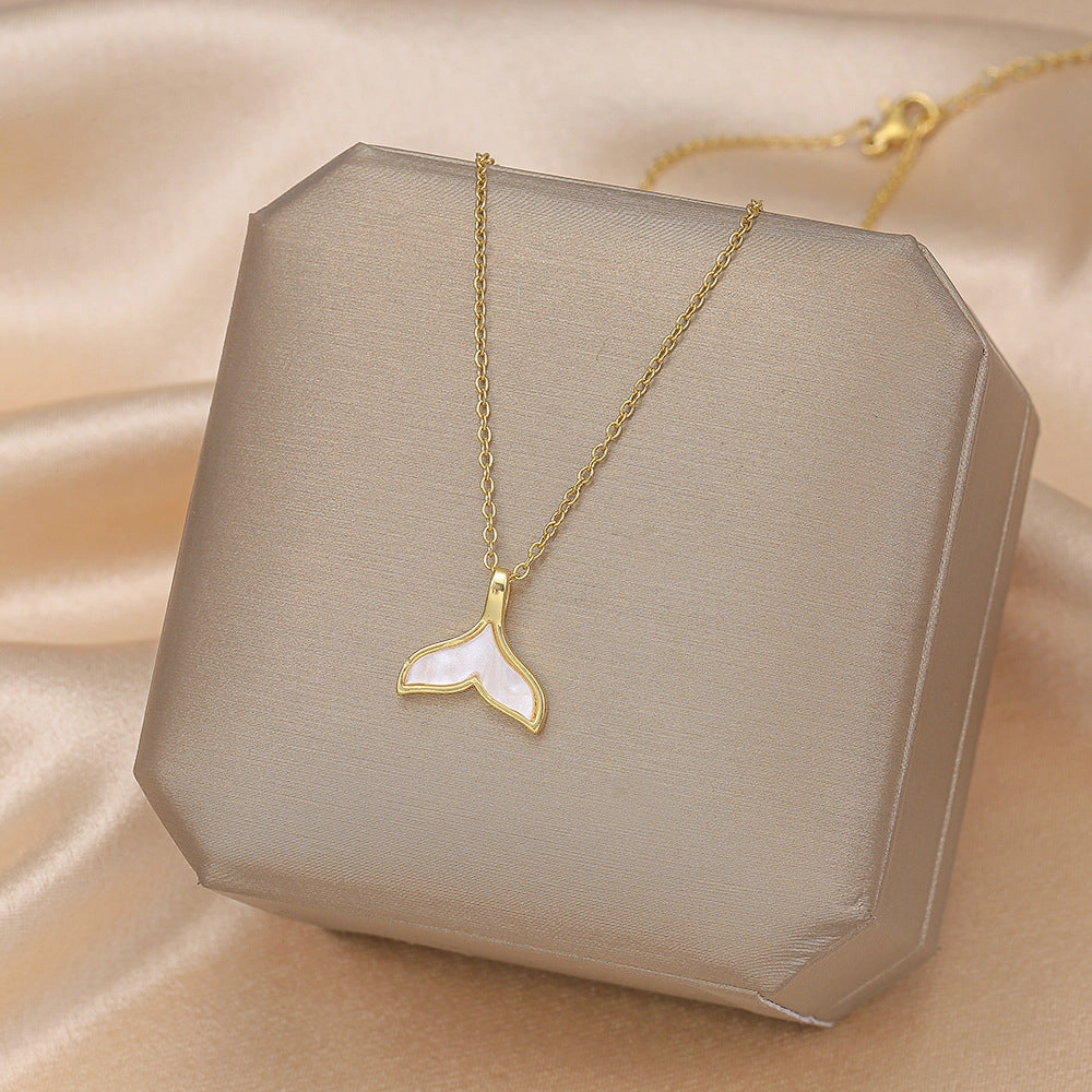 Wholesale Titanium Steel Clavicle Clover Necklaces