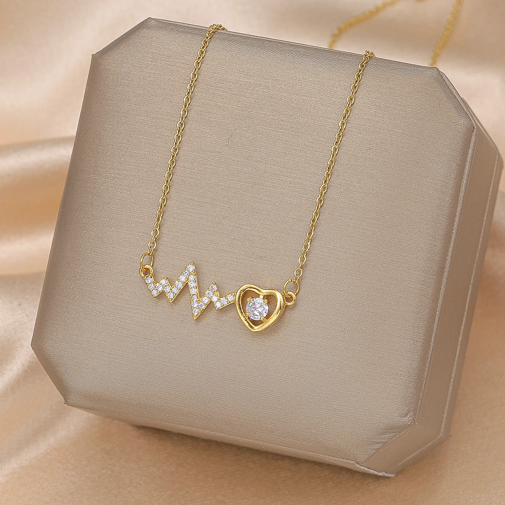 Wholesale Titanium Steel Clavicle Clover Necklaces