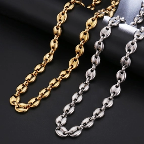 Wholesale Titanium Steel Coffee Bean Necklace