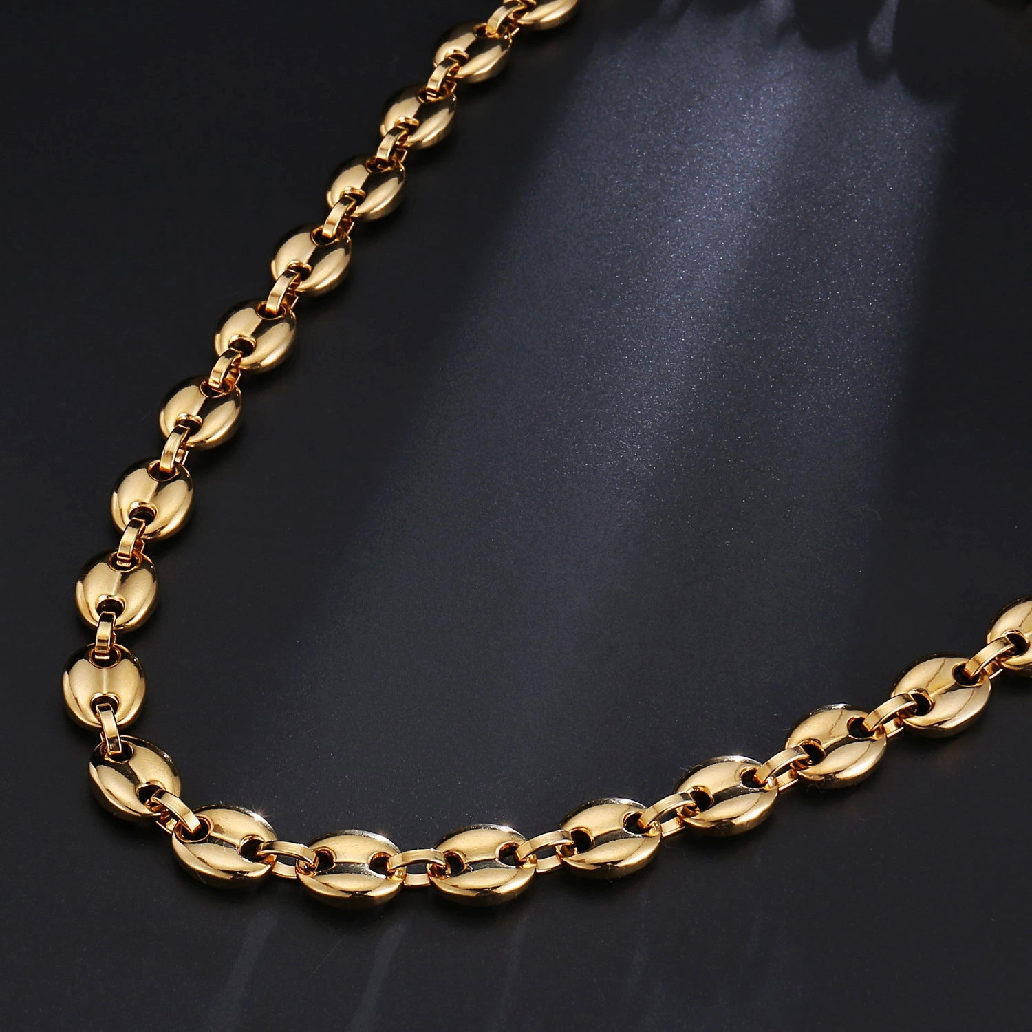 Wholesale Titanium Steel Coffee Bean Necklace