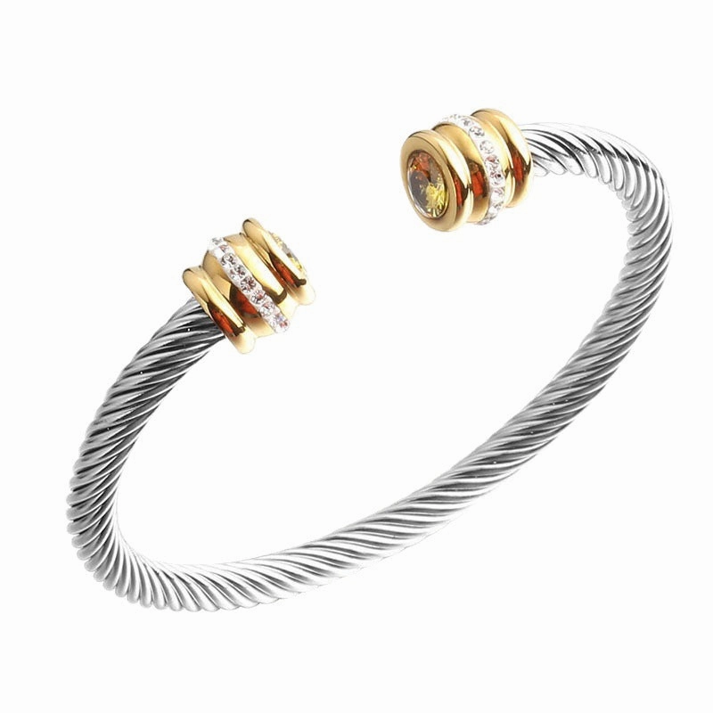 Wholesale Titanium Steel Colorful Diamond Bracelet
