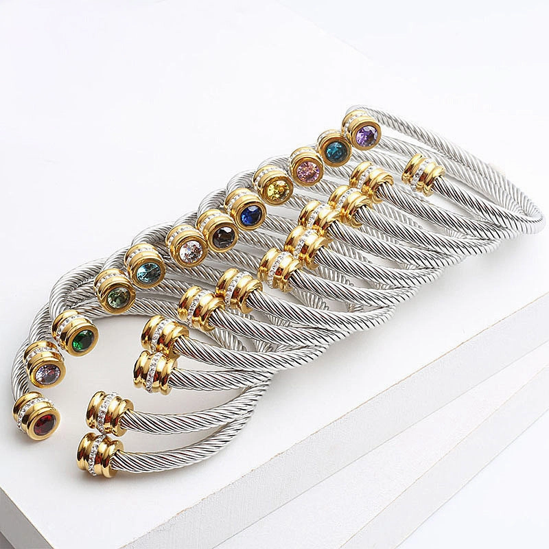 Wholesale Titanium Steel Colorful Diamond Bracelet