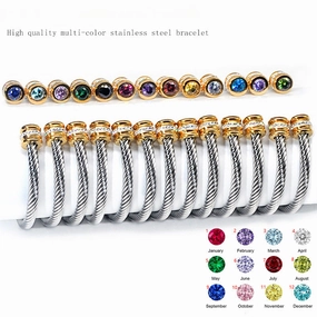Wholesale Titanium Steel Colorful Diamond Bracelet