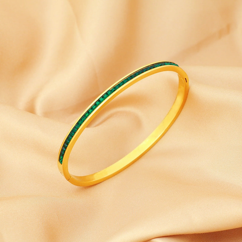 Wholesale Titanium Steel Colorless Full Diamond Bracelets