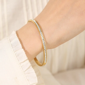 Wholesale Titanium Steel Colorless Full Diamond Bracelets