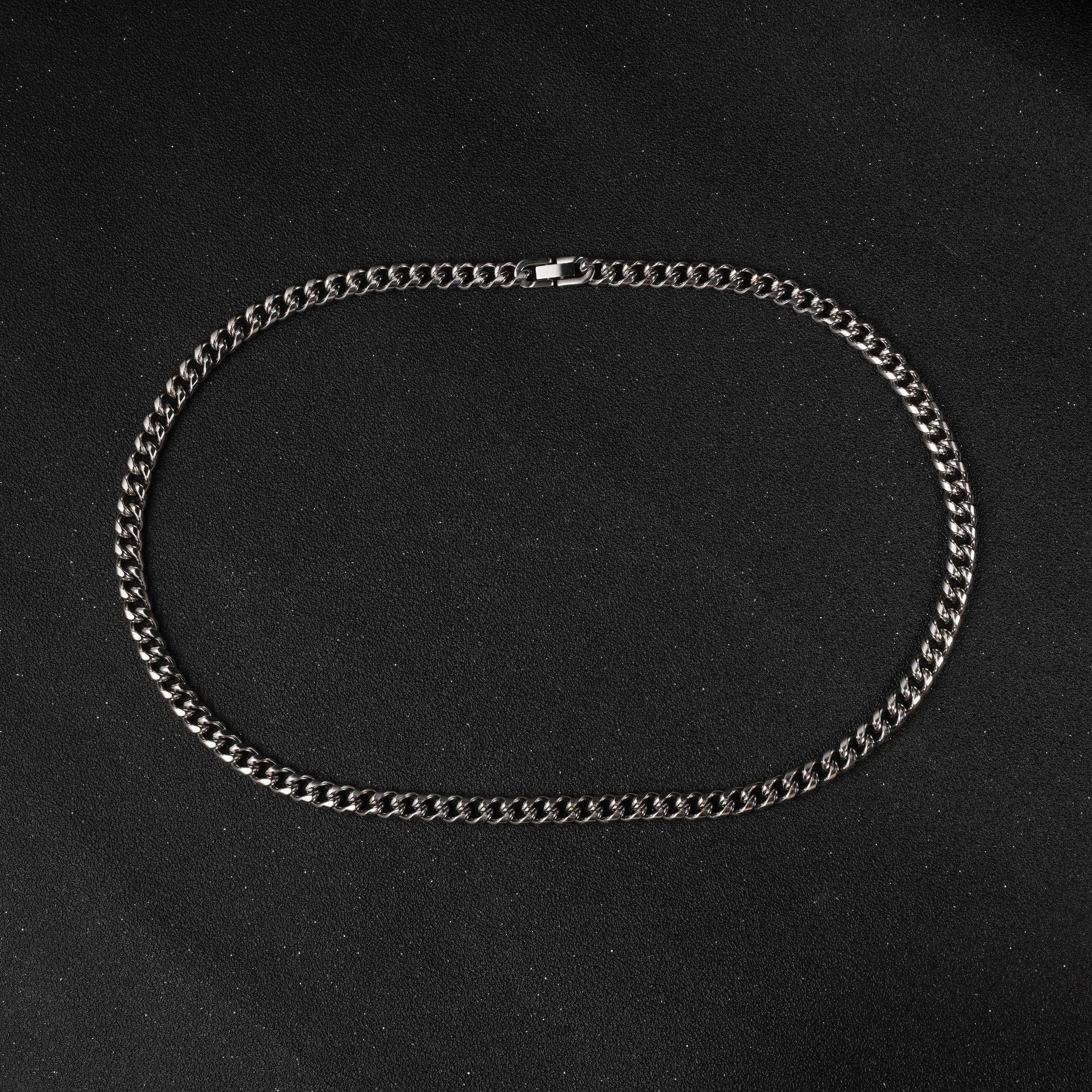 Wholesale titanium steel couple street hip-hop vintage Cuban necklaces