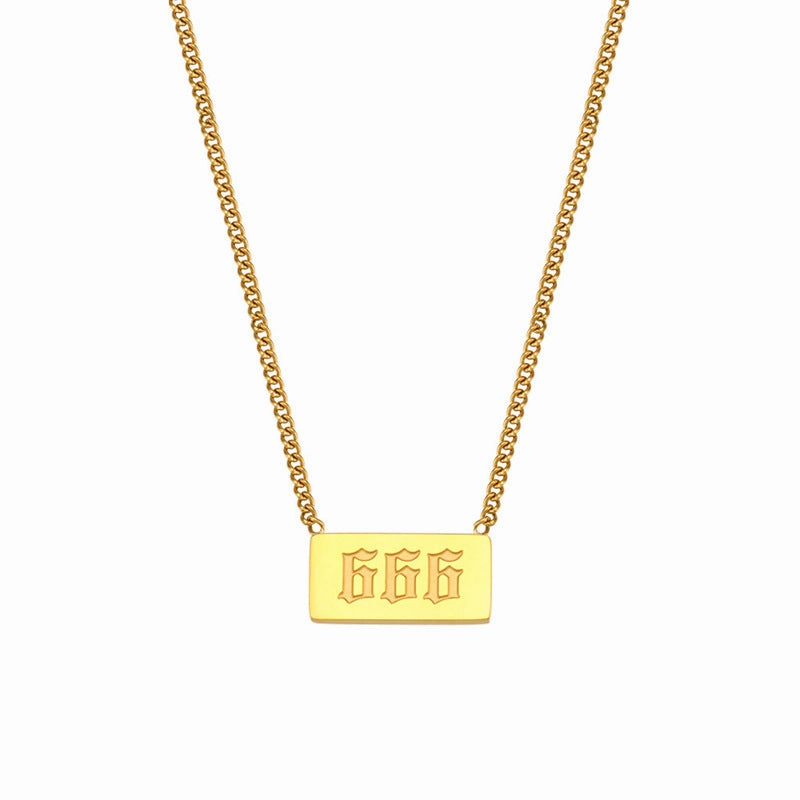 Wholesale Titanium Steel Creative 1 To 9 Golden Angel Number Necklace