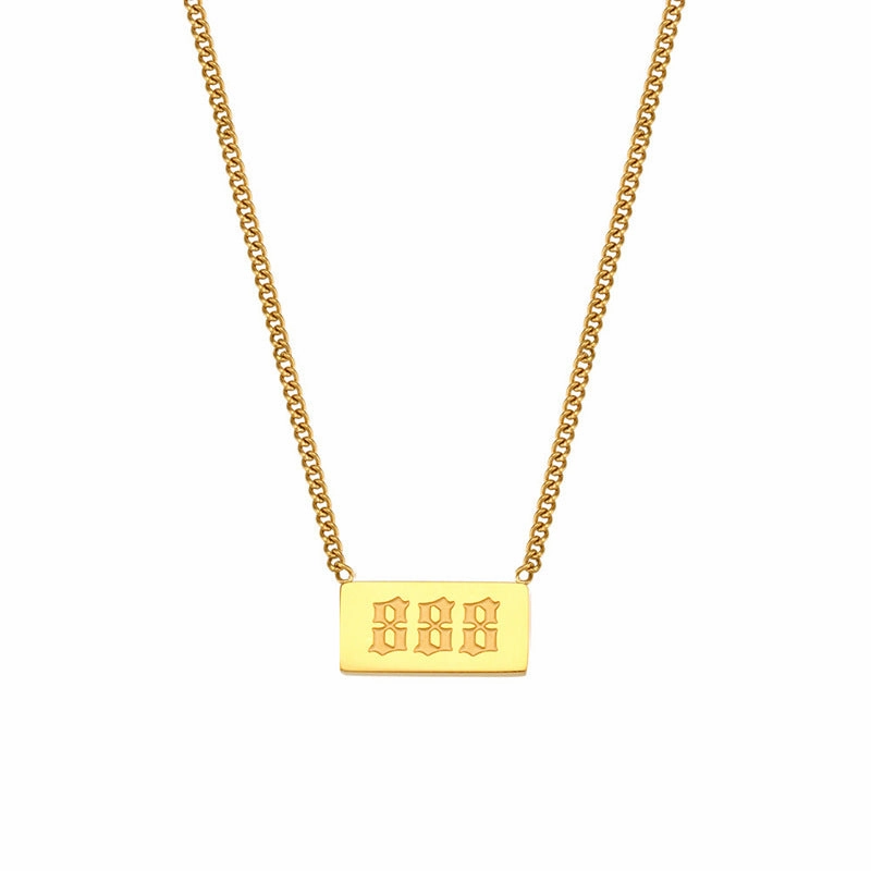 Wholesale Titanium Steel Creative 1 To 9 Golden Angel Number Necklace