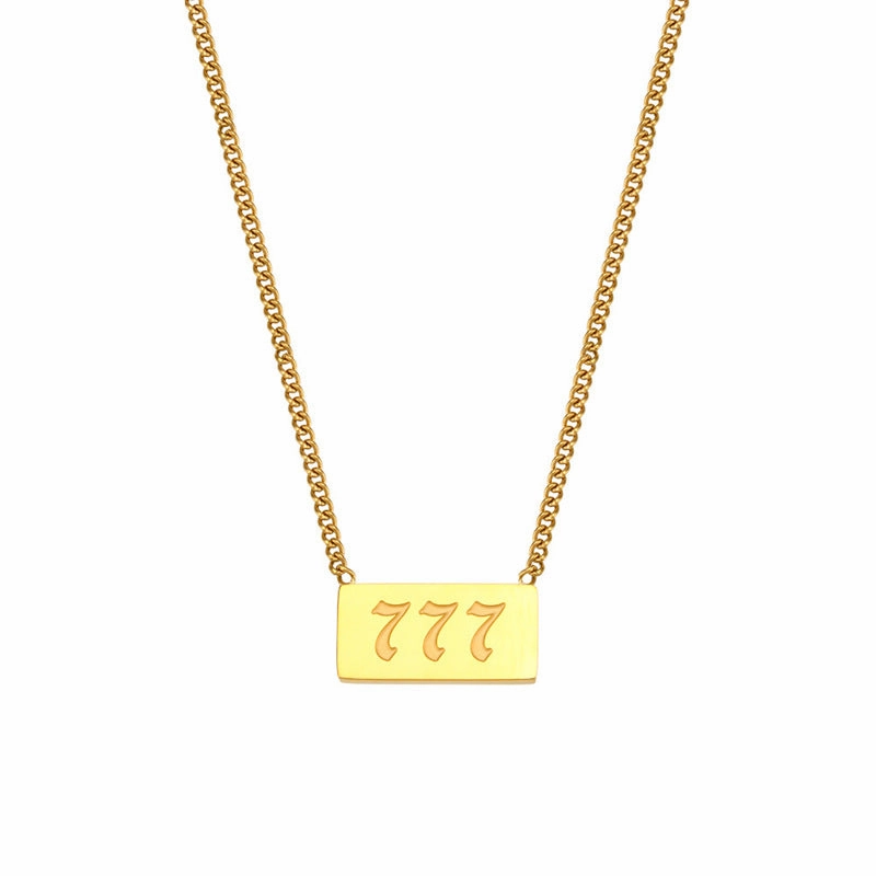 Wholesale Titanium Steel Creative 1 To 9 Golden Angel Number Necklace