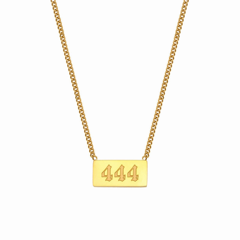 Wholesale Titanium Steel Creative 1 To 9 Golden Angel Number Necklace