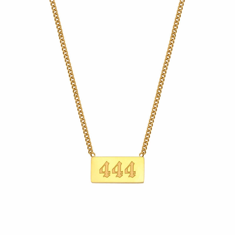 Wholesale Titanium Steel Creative 1 To 9 Golden Angel Number Necklace