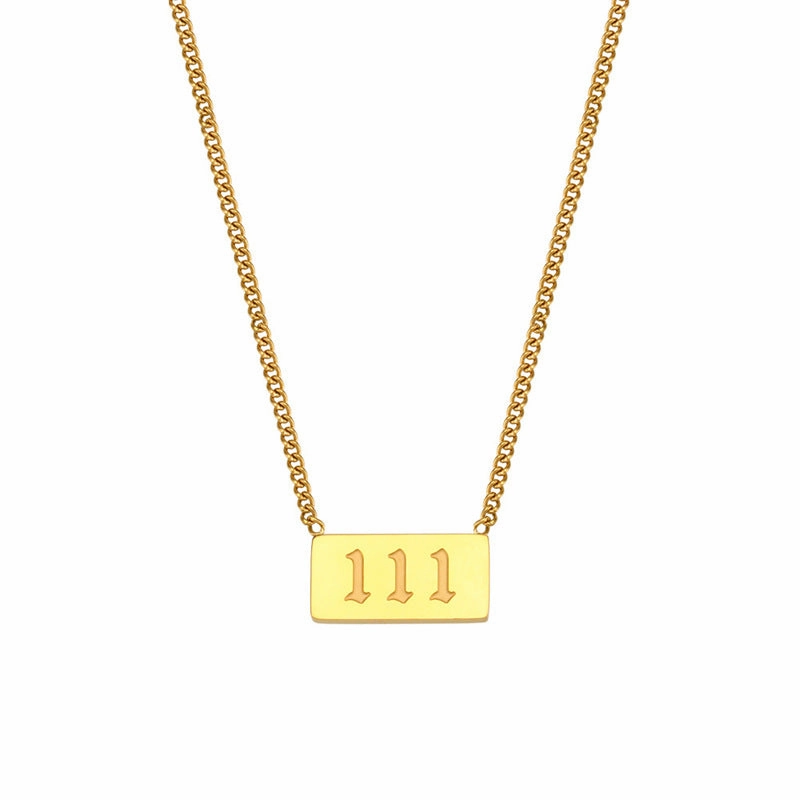Wholesale Titanium Steel Creative 1 To 9 Golden Angel Number Necklace