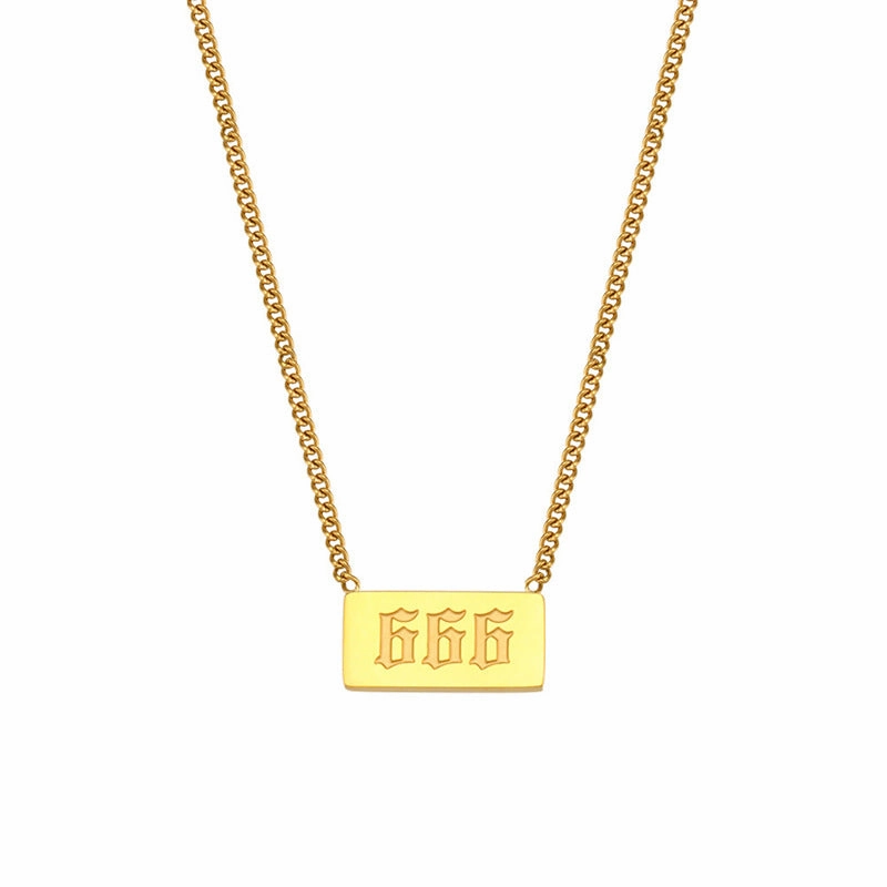 Wholesale Titanium Steel Creative 1 To 9 Golden Angel Number Necklace