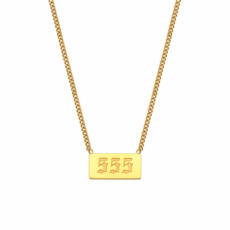 Wholesale Titanium Steel Creative 1 To 9 Golden Angel Number Necklace