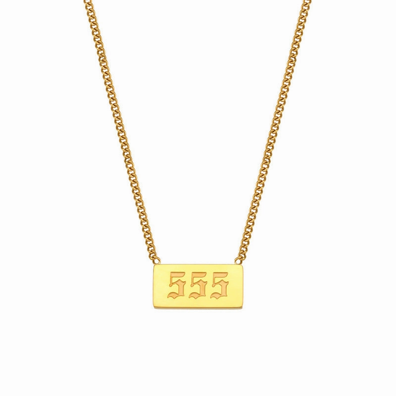 Wholesale Titanium Steel Creative 1 To 9 Golden Angel Number Necklace