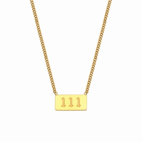 Wholesale Titanium Steel Creative 1 To 9 Golden Angel Number Necklace