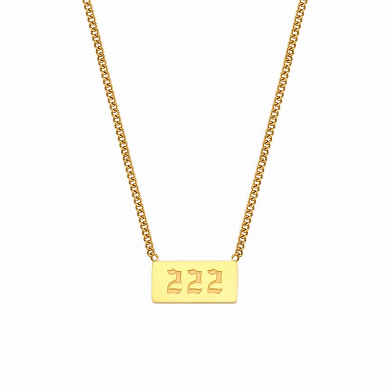 Wholesale Titanium Steel Creative 1 To 9 Golden Angel Number Necklace