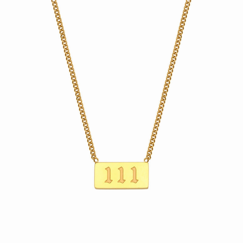Wholesale Titanium Steel Creative 1 To 9 Golden Angel Number Necklace