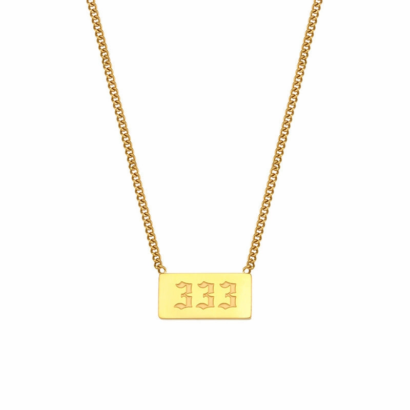 Wholesale Titanium Steel Creative 1 To 9 Golden Angel Number Necklace
