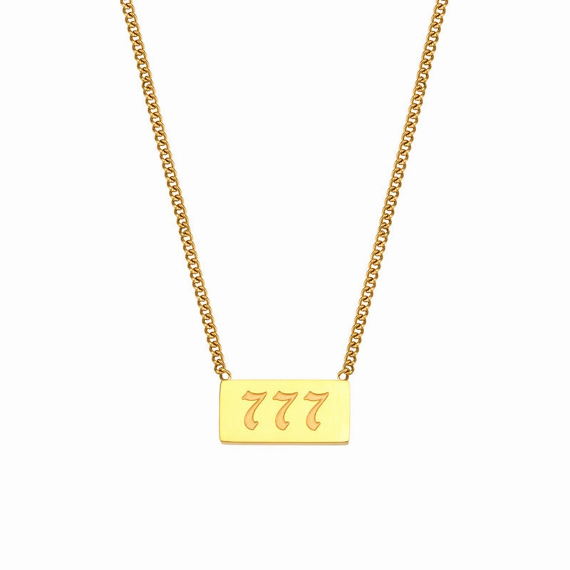 Wholesale Titanium Steel Creative 1 To 9 Golden Angel Number Necklace