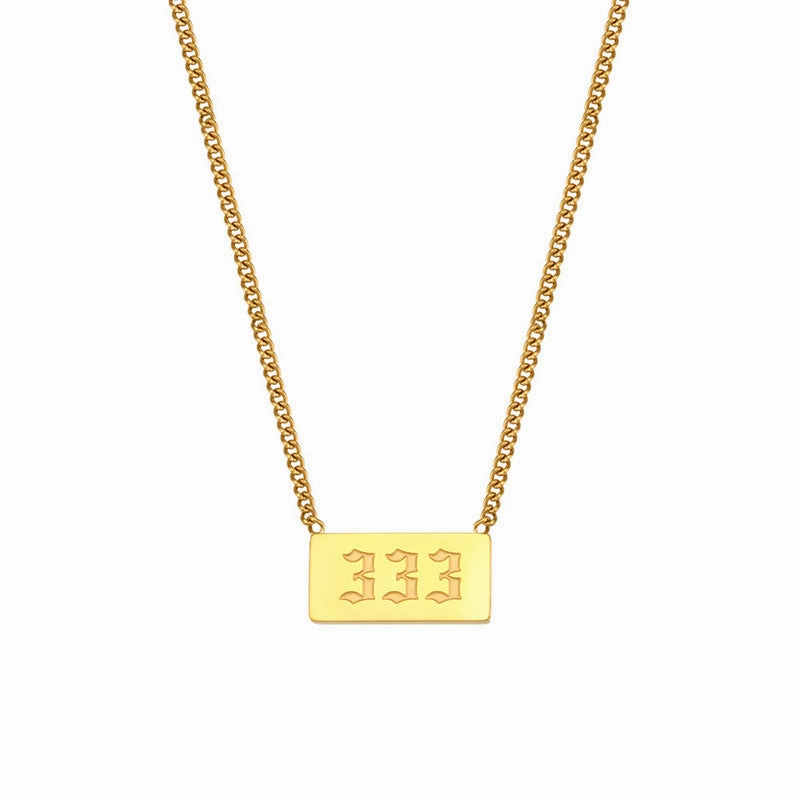 Wholesale Titanium Steel Creative 1 To 9 Golden Angel Number Necklace