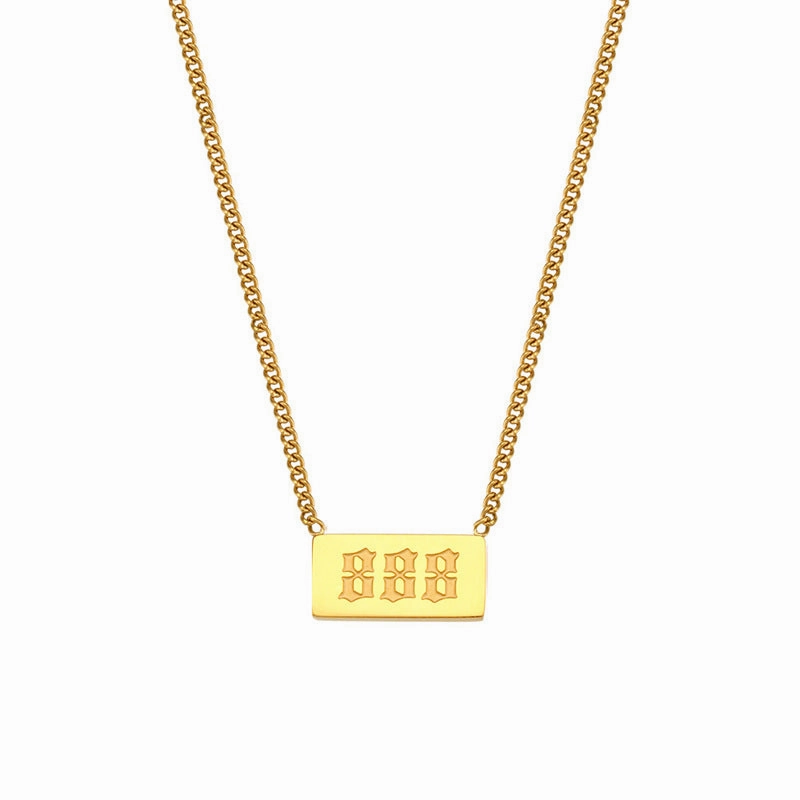 Wholesale Titanium Steel Creative 1 To 9 Golden Angel Number Necklace