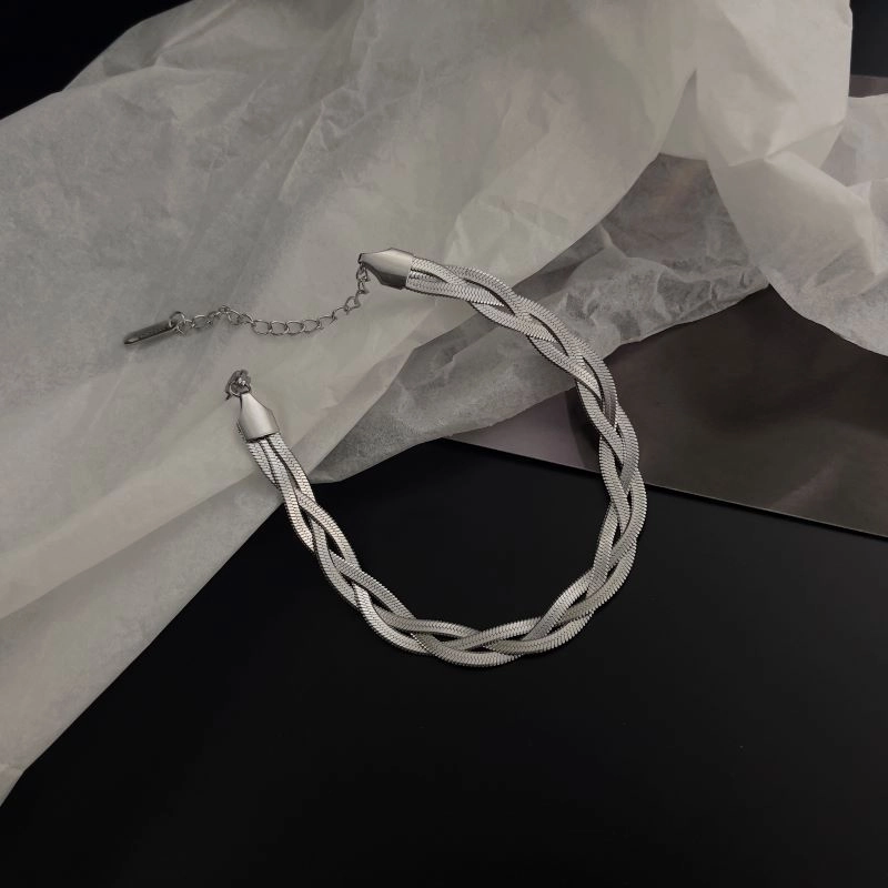 Wholesale Titanium Steel Creative Braided Twist Snake Bone Chain Bracelet