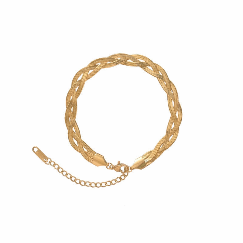 Wholesale Titanium Steel Creative Braided Twist Snake Bone Chain Bracelet