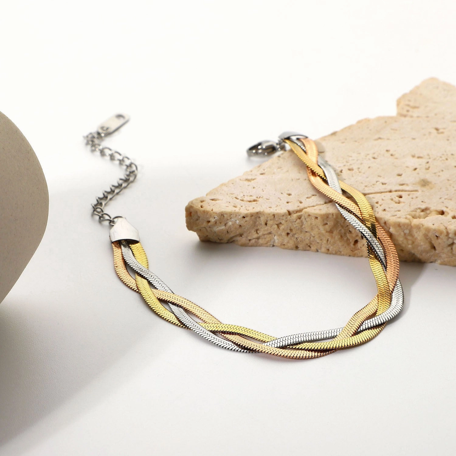 Wholesale Titanium Steel Creative Braided Twist Snake Bone Chain Bracelet