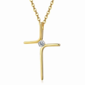Wholesale Titanium Steel Creative Cross Necklace