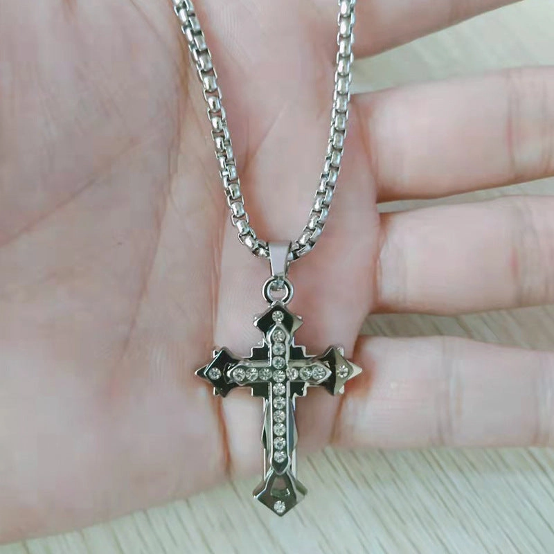 Wholesale Titanium Steel Cross Pendant Necklace