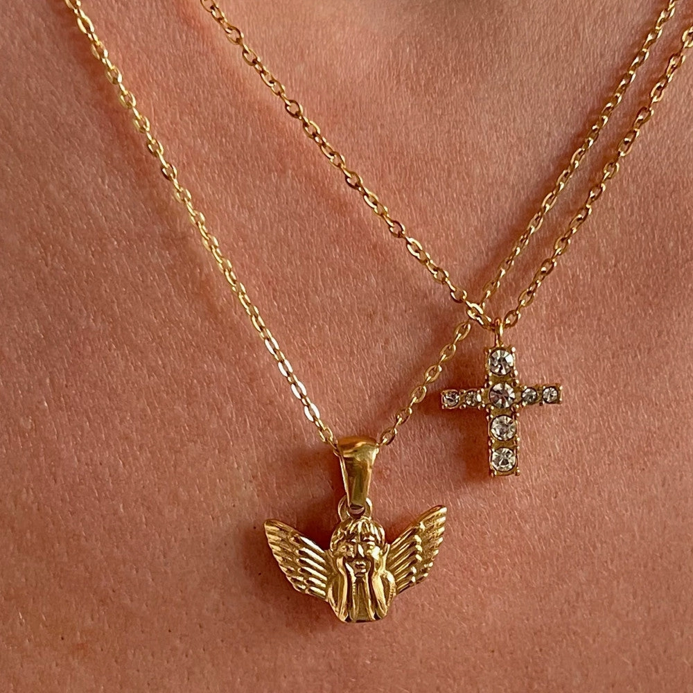 Wholesale Titanium Steel Cross Pendant Necklaces