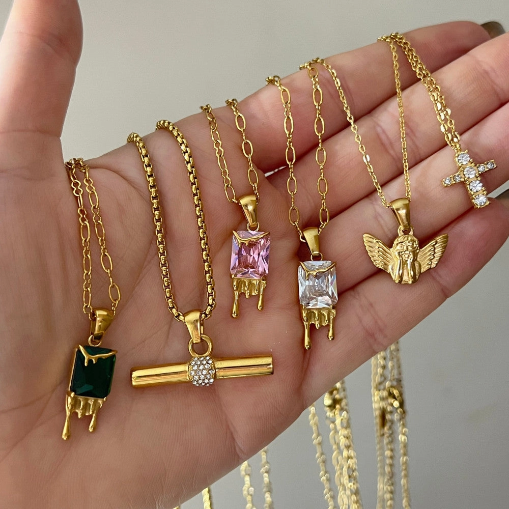 Wholesale Titanium Steel Cross Pendant Necklaces