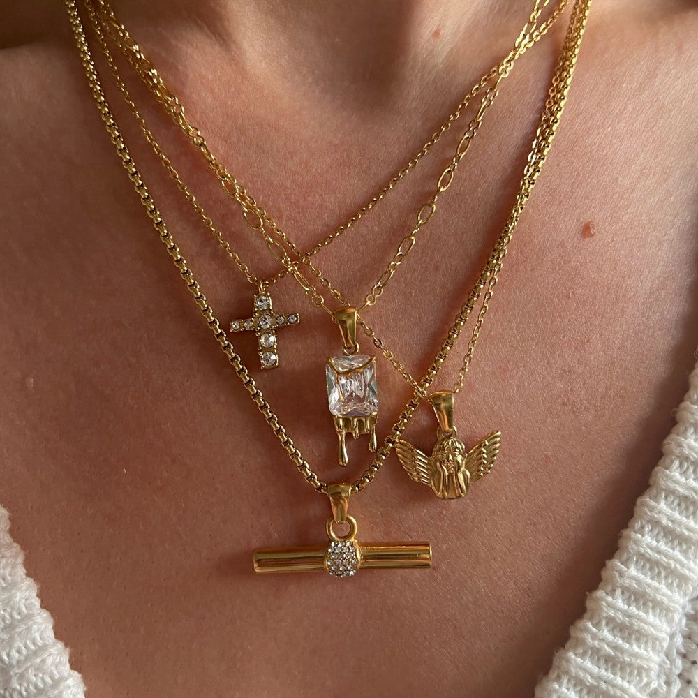 Wholesale Titanium Steel Cross Pendant Necklaces