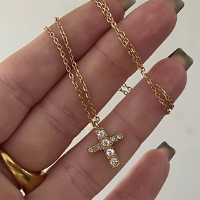 Wholesale Titanium Steel Cross Pendant Necklaces