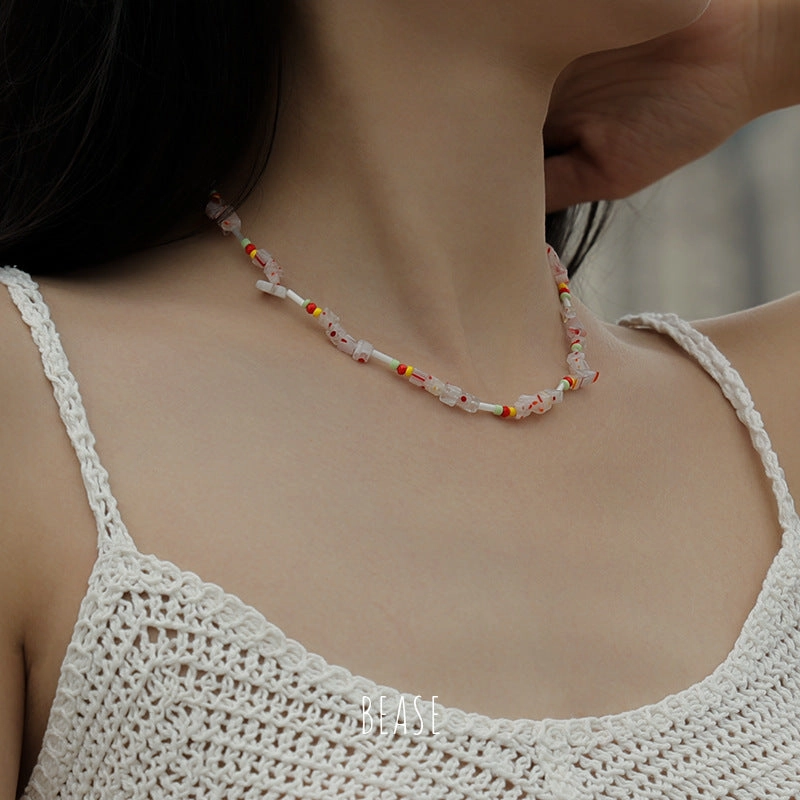 Wholesale Titanium Steel Crystal Beads Necklaces