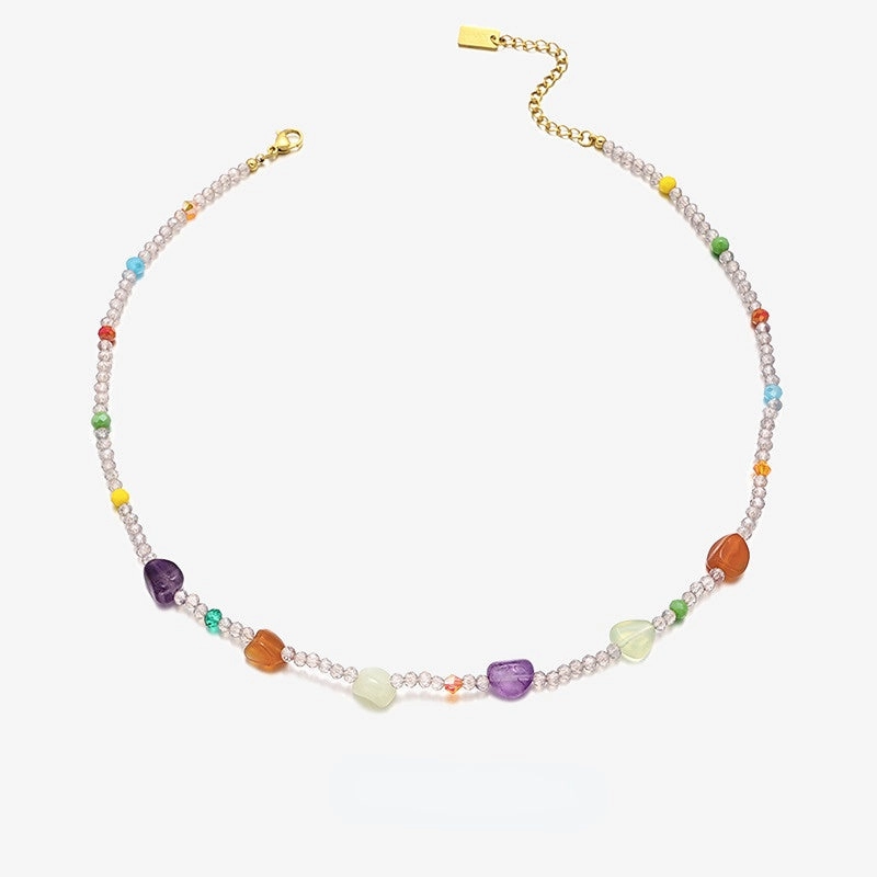 Wholesale Titanium Steel Crystal Beads Necklaces