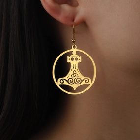 Wholesale Titanium Steel Cut Ring Hollow Earrings