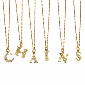 Wholesale Titanium Steel Diamond Letter Necklace Clavicle Chain