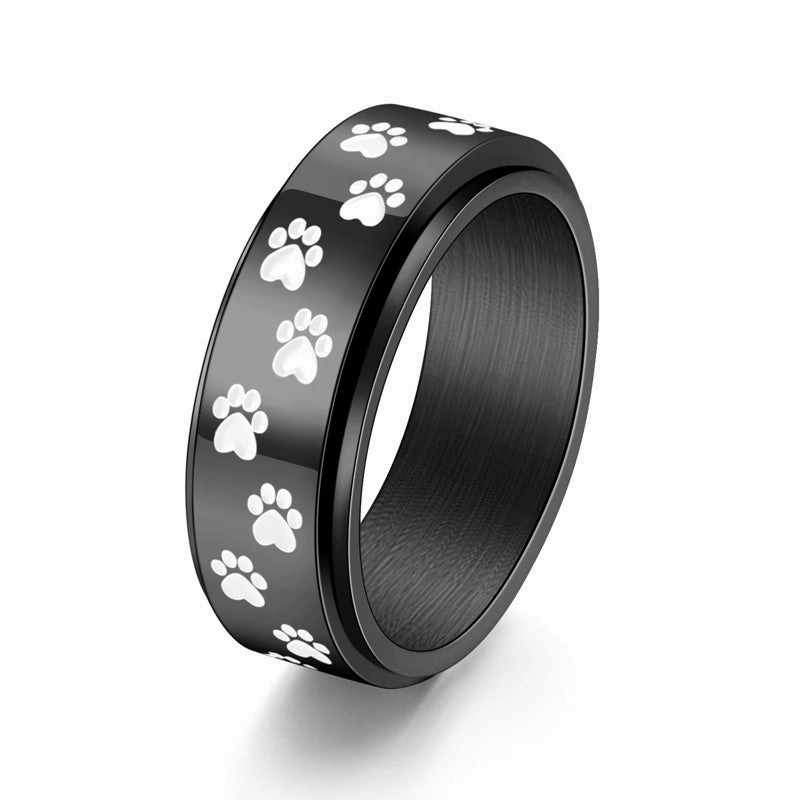 Wholesale Titanium Steel Dog Paw Ring for Men