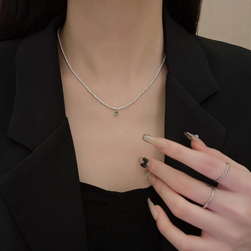 Wholesale Titanium Steel Double Buckle Design Necklace