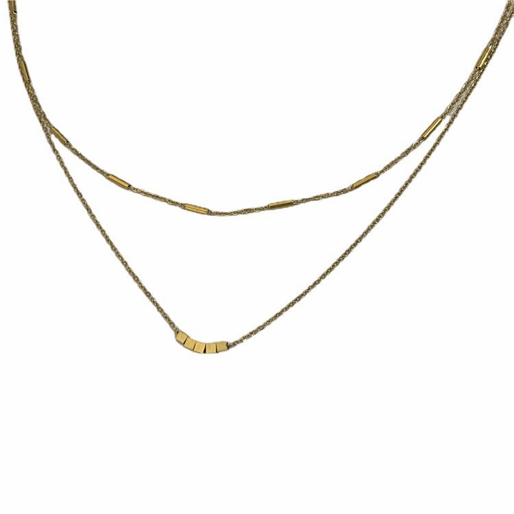 Wholesale Titanium Steel Double Layer Clavicle Necklaces