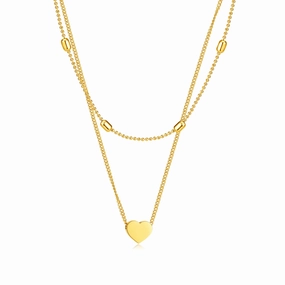 Wholesale Titanium Steel Double Layer Love Stainless Steel Necklace