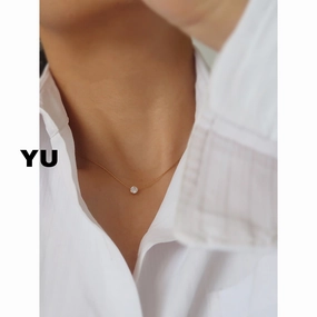 Wholesale Titanium Steel Electroplated 18K Zircon Necklace