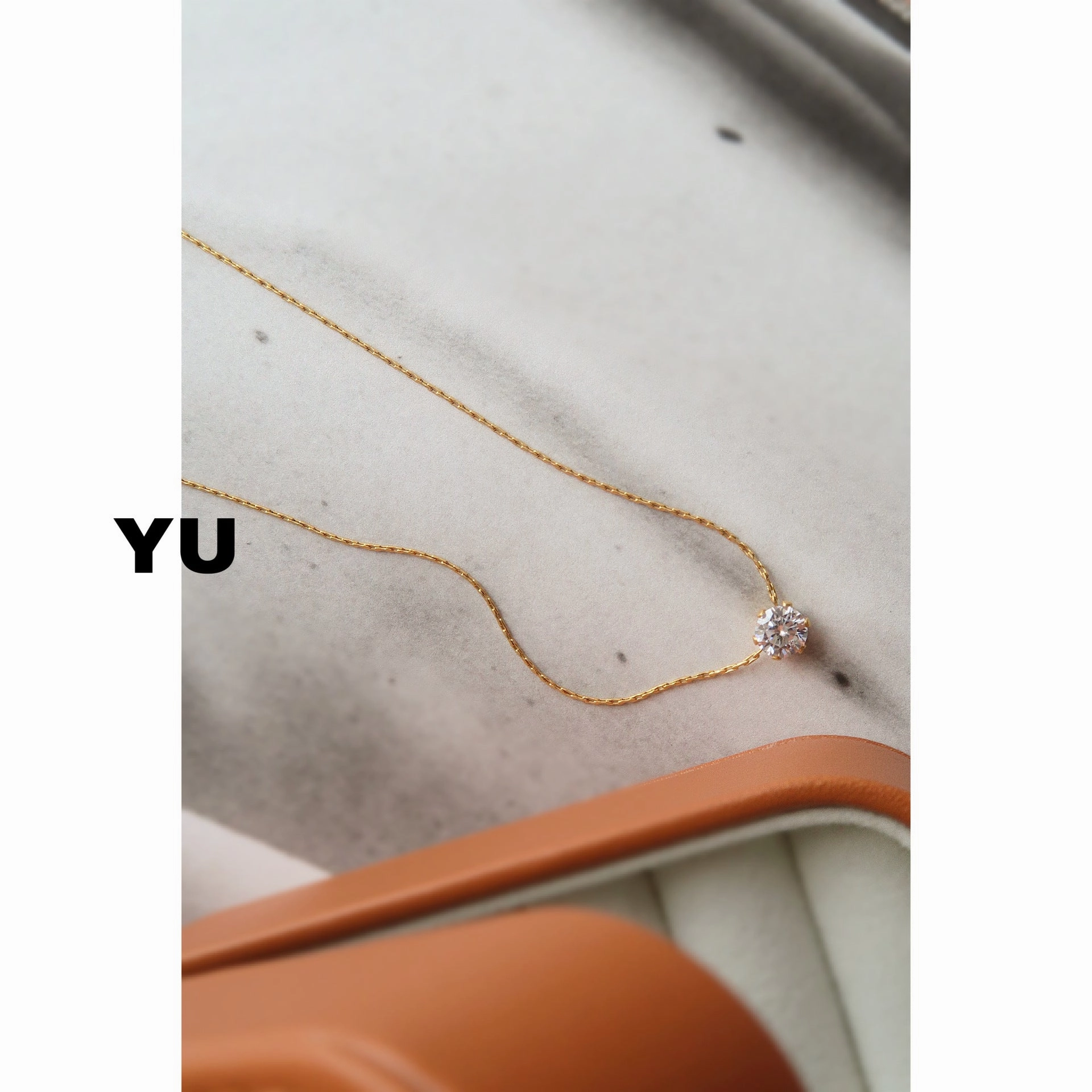 Wholesale Titanium Steel Electroplated 18K Zircon Necklace