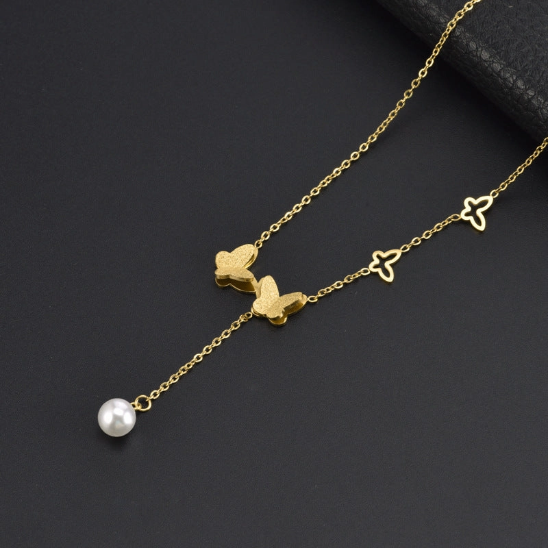 Wholesale Titanium Steel F Letter Necklace