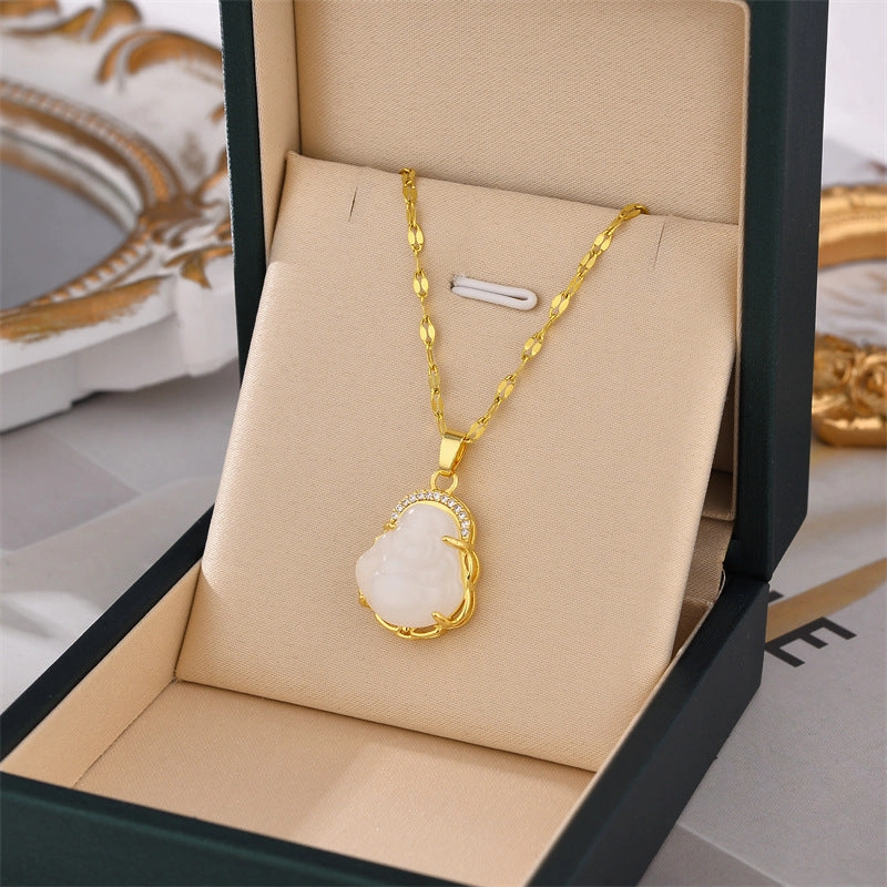 Wholesale Titanium Steel Fast Color White Necklaces