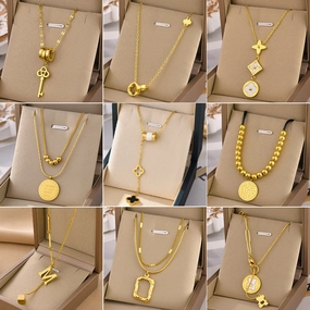 Wholesale Titanium Steel Fast Color White Necklaces