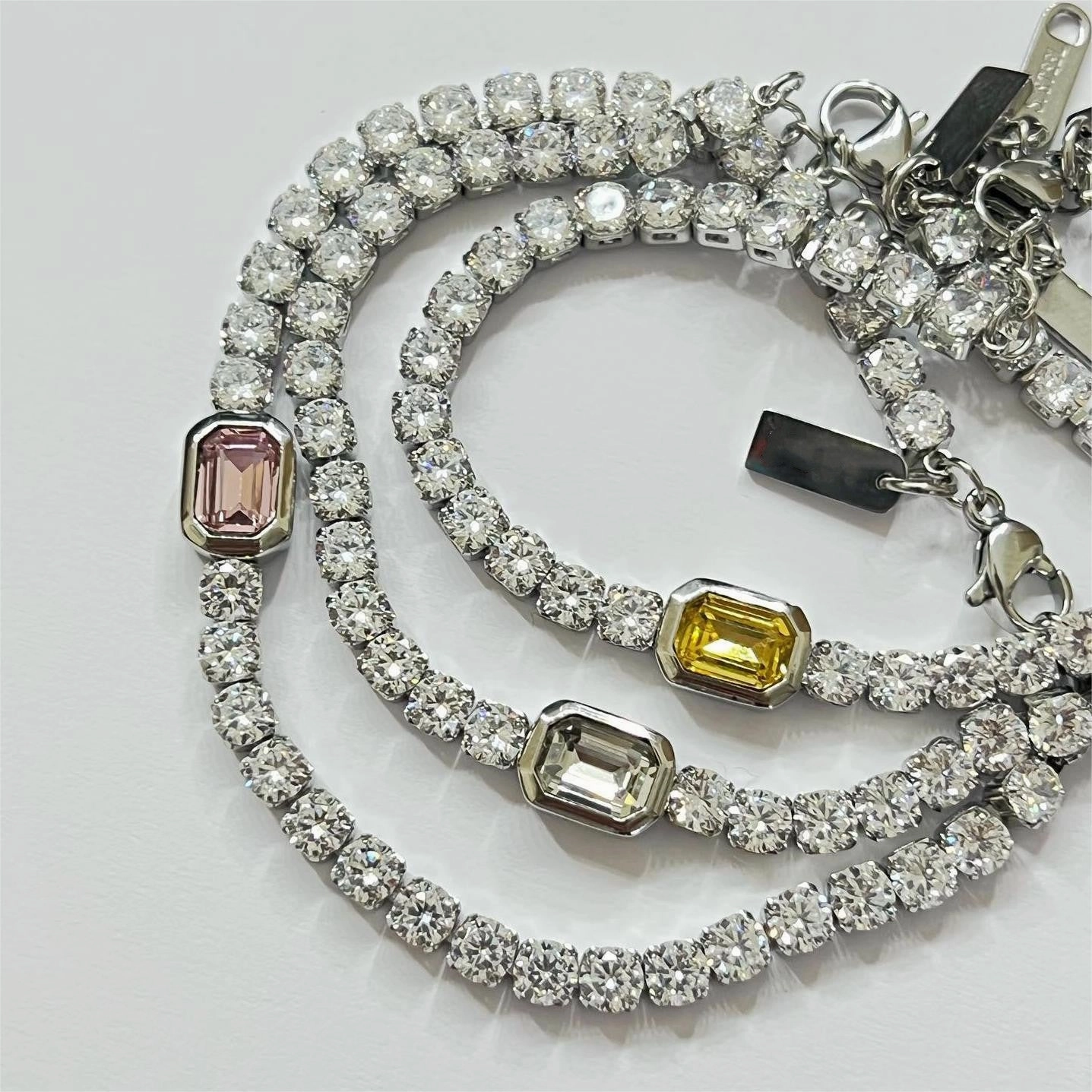 Wholesale Titanium Steel Full Diamond Zircon Bracelet
